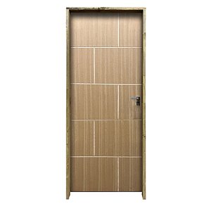 Kit Completo Porta Quartzo Angelim 62cm + Fechadura Interna Modena + Batente Ecológico Tingido Imbuia