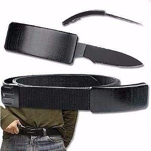 Cinto Tatico Canivete Com Faca Oculta Na Fivela Knife Belt