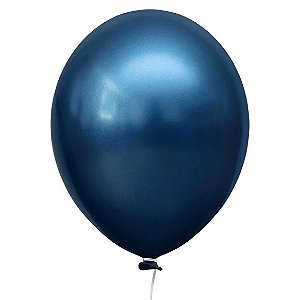 Balão Látex Alumínio Azul Meia Noite 16" (cromado) Happy Day