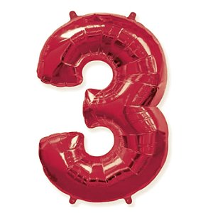 Balão GNR 16" Número 3 Vermelho