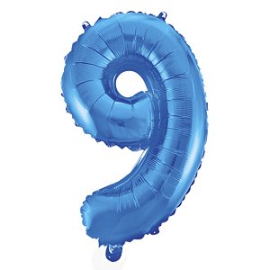 Balão PONTOF 16" Número 9 Azul