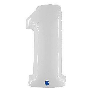 Balão GRABO 40" Número 1 White