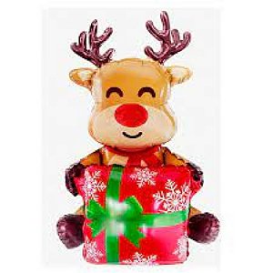 Balão Rena com presente