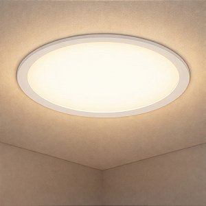 PAINEL LED 24W EMBUTIR REDONDO 3000K 29CM