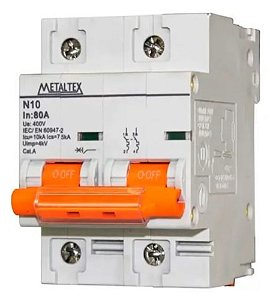 DISJUNTOR N10 80A 2P CURVA C 10KA