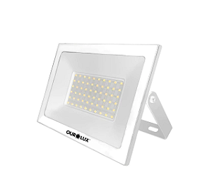REFLETOR LED SLIM 50W 6500K IP65 BIV CP BRANCO