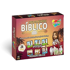 JOGO DA MEMÓRIA BÍBLICO 24 PEÇAS  2 títulos Passagens Bíblicas / Apóstolos Aquarela Brinquedos