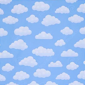 Tecido Verona Estampado Nuvens com Céu Azul - Festiva 57