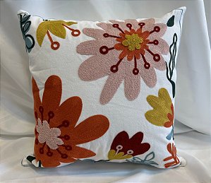 Capa de Almofada Linho - Floral Colorida