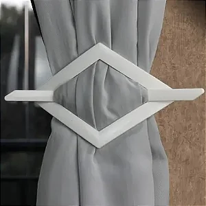 Fivela Abraçadeira Para Cortina Losango Branca Par