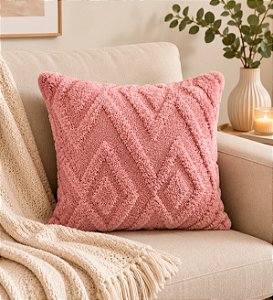 Capa de Almofada Soft Rosa Chiclete 45x45