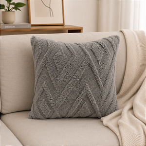 Capa de Almofada Soft Cinza Chumbo - 45x45