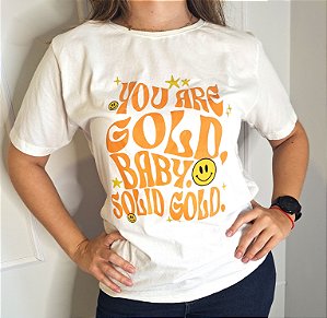 T-shirt Estonada You Are Gold Baby Solid Gold - OFF White