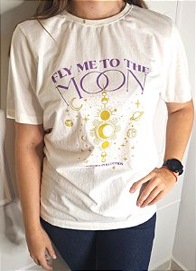 T-shirt Estonada Fly Me To The Moon - OFF White