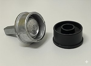 KIT BUCHA 2 POLEGADA LISA ALUMINIO COM PINO E BUCHA 2 POLEGADA LISA PLÁSTICA COM FURO