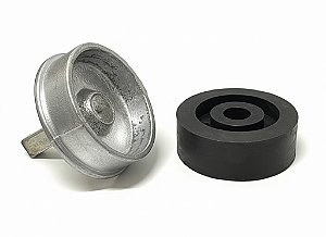 KIT BUCHA 3 POLEGADA LISA ALUMINIO COM PINO E BUCHA Nº 3 LISA PLÁSTICA COM FURO