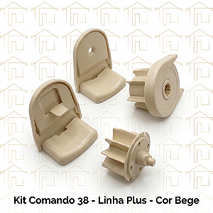Kit Comando para Persiana/ Cortina Rolo - 38 - Linha Plus - Cor Bege - PACOTE COM 01 UNIDADE