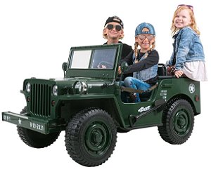 Jeep Militar Infantil 3 Lugares Patrulheiro de Aventuras