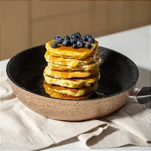 Frigideira Antiaderente 24cm Champagne c/ Tampa de Vidro