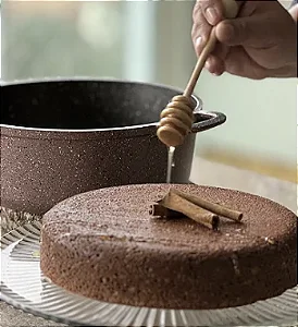 Caçarola Antiaderente 24cm Rosê c/ Tampa de Vidro