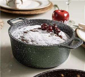 Caçarola Antiaderente 20cm Verde Amazônia c/ Tampa de Vidro