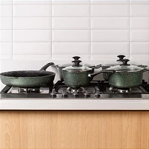 Conjunto de Panelas Antiaderentes 5 Peças Verde Amazônia