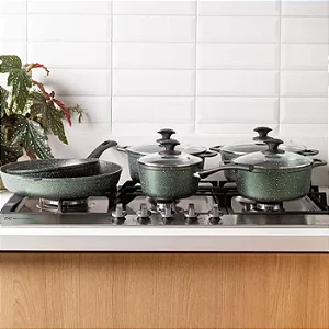 Conjunto de Panelas Antiaderentes 6 Peças Verde Amazônia