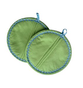Pegador de Panela/ Caçarola térmico - 2 pçs - Verde e Azul