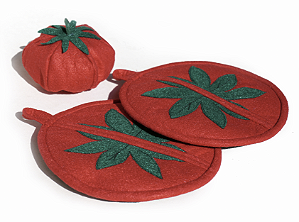 Kit Térmico 3 pçs: Pegador de Panela/ Caçarola + Tomate para tampa