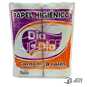 Higiênico Institucional Rolão Folha Simples Branco 0,095 x 160 m com 8 rolos Dia a Dia