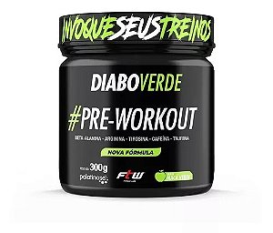 Pré-treino Diabo Verde  300g - FTW sabores Maça verde ou Limão