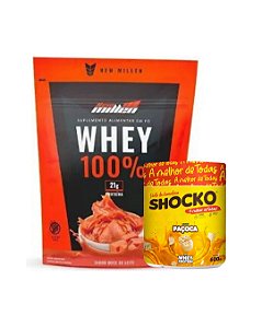 Combo Whey 100% 900gr New Millen + Pasta de Amendoin sabor paçoca