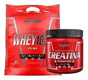 Combo Whey 100% Pure  em sachê de 900g + 1 creatina 300gr  Integral Médica