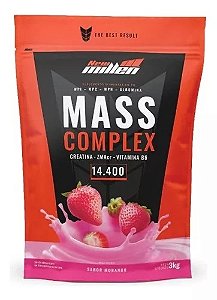Hipercalórico Mass Complex Morango 15g de proteina 3kg - New Millen