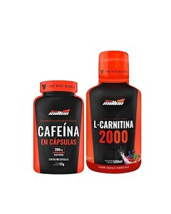 Combo  L-Carnitina 2000 New Millen + Cafeina 200mg 90 caps New millen
