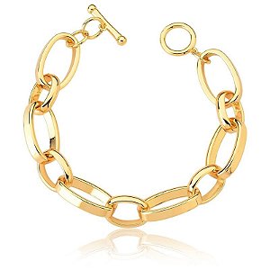 Pulseira Elos Ovais e Fecho Trava