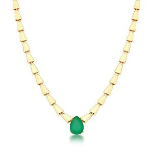 Colar Liso Cristal Esmeralda