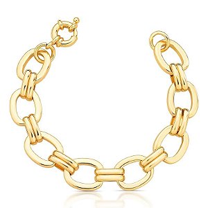 Pulseira Elos Ovais Intercalados