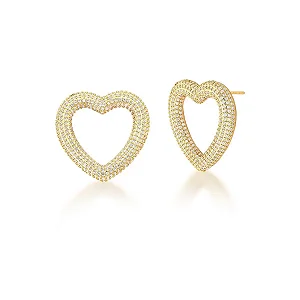 Brinco Coração Cravejado Zircônias