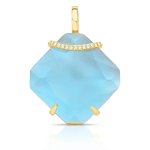 Pingente com Fecho em Cristal Losango e Zircônias