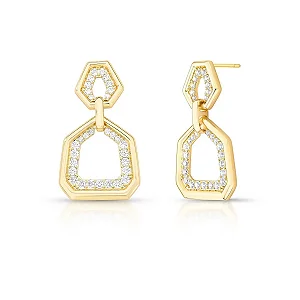 Brinco Geométrico Cristais e Zircônias