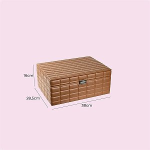 Porta Joias Exclusive Premium BOX Matelassê Caramelo