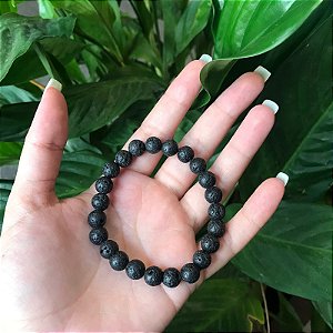 Pulseira Pedra Vulcânica 8mm