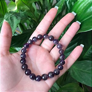 Pulseira Pedra Ametista 8mm - Intuição, Calma e Conexão