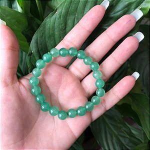 Pulseira Pedra Quartzo Verde 8mm - Saúde, Equilíbrio e Cura