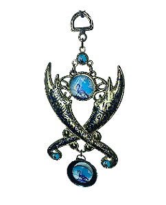 Amuleto de proteção e fortuna 17 cm dragão - espada árabe