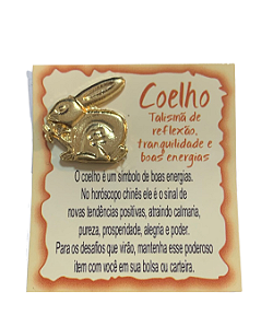 Mini Talismã da Sorte Coelho (reflexão, tranquilidade e boas energias)
