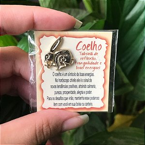 Mini Talismã da Sorte Coelho (reflexão, tranquilidade e boas energias)