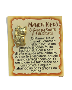 Mini Talismã da Sorte Maneki Nekô (sorte e felicidade)