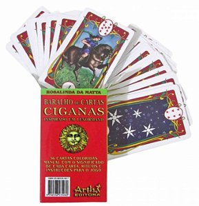 Mini baralho de cartas ciganas lenormand com 36 cartas - rosalinda da mata